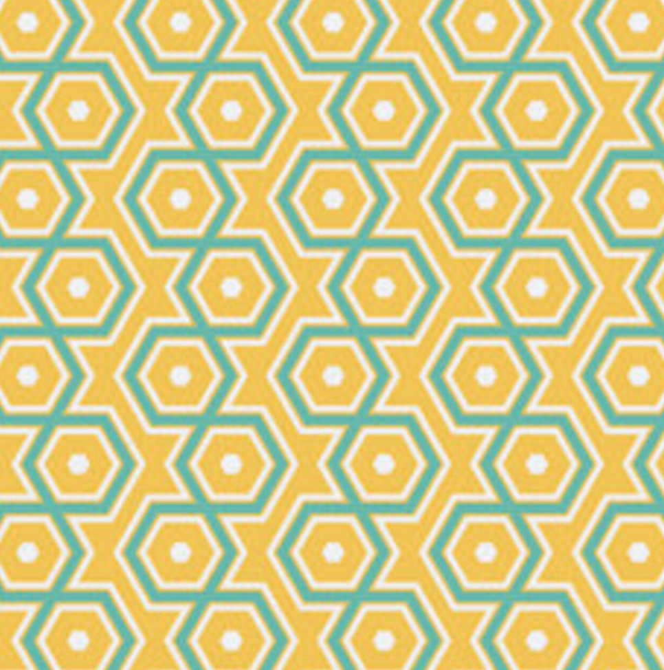 Universal Pram Liner-Hexagons Yellow