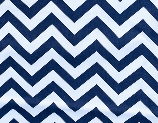 Navy Chevron  DOUBLE Trolley Seat Cover
