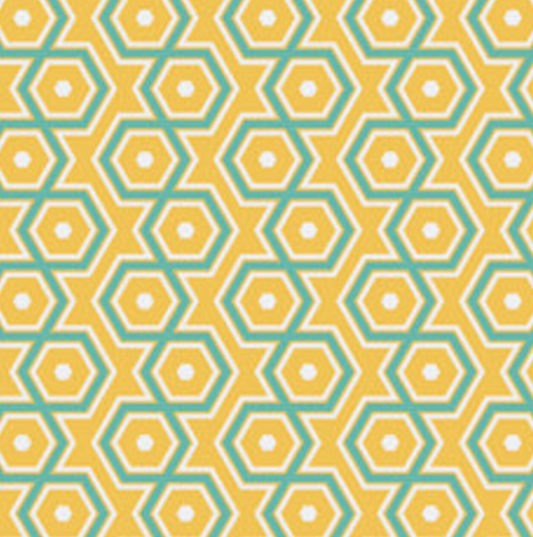 Universal Pram Liner-Hexagons Yellow