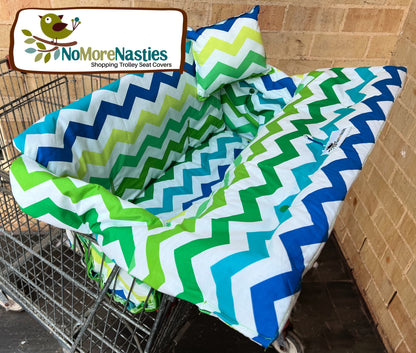 Lime Chevron Deluxe Shopping Trolley Seat Cover